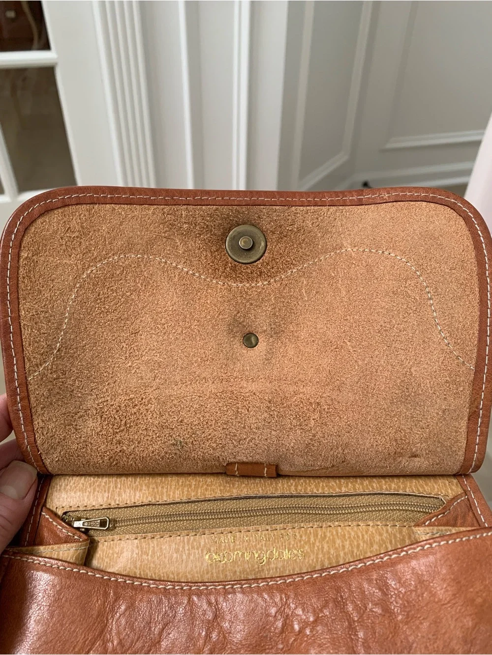Bloomingdale's Vintage Leather Crossbody with Leopard Haircalf Accent